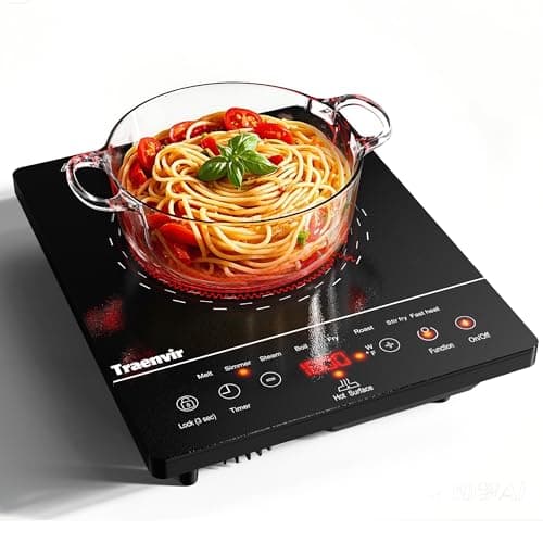 Traenvir Single Burner Electric Cooktop, Portable Electric Stove One Burner, 1800W Ceramic Cooktop with Touch Control, Child Safety Lock, 4 Hour Timer, Overheat Protection, 110V - 120V Plug in - Image 1