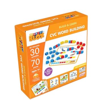 Junior Learning: Rainbow Phonics Blox: CVC Word Building - Phase 2-30 Activity Cards, Color Coded Blocks, Learning, Reading Development, Kids 4+ - Image 6