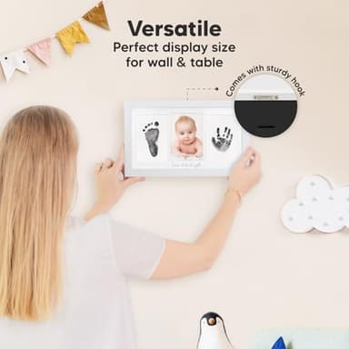 Inkless Baby Hand and Footprint Kit Boy, Girl - No Mess Ink Pad for Handprint, Clean Touch Dog Paw Print Kit, Personalized Baby Shower Gifts, Nursery Newborn Keepsake Frame (Alpine White) - Image 6