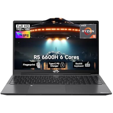 NIMO 15.6" IPS FHD-Gaming-Laptop, 6 Cores AMD Ryzen 5 6600H 32GB DDR5 RAM 1TB SSD (Beat i7-1165G7, Up to 4.5GHz) AMD Radeon 660M GPU-Computer with 100W Type-C Backlit Keyboard Fingerprint - Image 1