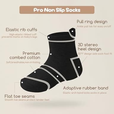 Aroveea Non Slip Grip Ankle Baby Socks 12 Pack for Toddler Boys and Girls Kids,Infant Cute Cotton Baby Socks - Image 3