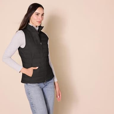 Amazon Essentials Women's Lightweight Water-Resistant Packable Puffer Vest, Black, Medium - Image 2