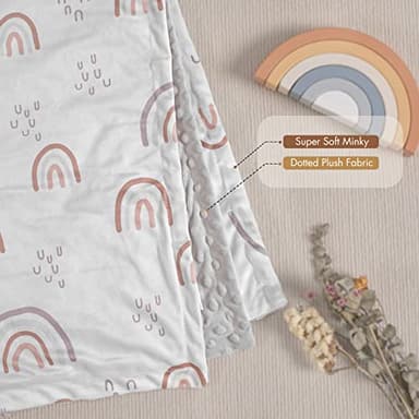 Baby Blankets for Girls, Rainbow Super Soft Nursery Minky Blanket for Newborn Baby, Double Layer with Dotted Backing, Essentials Receiving Bed Throw Blanket Stroller Crib Shower Gifts, 30 x 40 Inch - Image 2