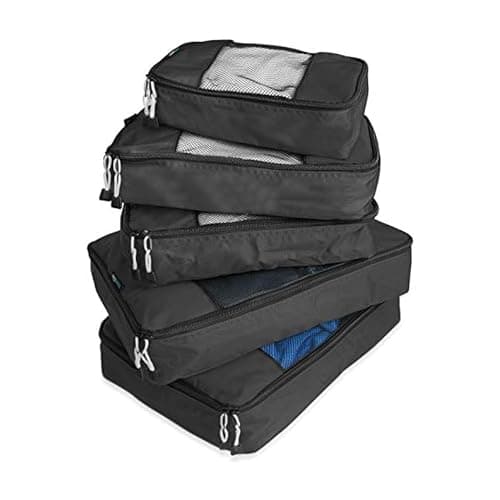 TravelWise Packing Cube System - Durable 5 Piece Weekender Plus Set (Black) - Image 1