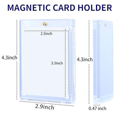QTYORD 10 Pack 130PT Magnetic Card Holder for Trading Cards, One-Touch Card Case Holder for Baseball Football Sports MTG TCG Collectable Cards (10, 130PT) - Image 3