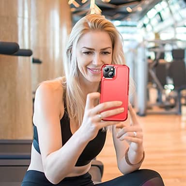 SPIDERCASE for iPhone 14 Case/iPhone 15 Case, [15 FT Military Grade Drop Protection][Non-Slip] 2 Pack [Tempered Glass Screen Protectors+Camera Lens Protectors] Heavy Duty Shockproof Case, Red - Image 8