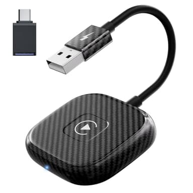 Wireless CarPlay Adapter for Apple iPhone，Wireless Carplay USB Dongle Converter Wired Carplay to Wireless, Support Online Update Plug and Play,Fit for Cars Built-in Wired CarPlay (Carbon) - Image 1