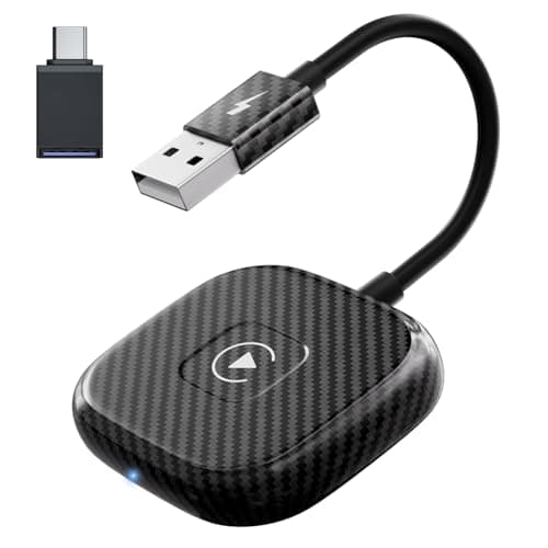 Wireless CarPlay Adapter for Apple iPhone，Wireless Carplay USB Dongle Converter Wired Carplay to Wireless, Support Online Update Plug and Play,Fit for Cars Built-in Wired CarPlay (Carbon)