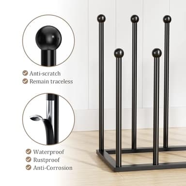 pickpiff Free Standing Shoe Racks - Black Metal Boot Rack Organizer Tall Boots for Dorm Room, Closet, Entryway, Bedroom, Patio Outdoor, Hallway, Black, Shoe Storage Fit for 8 Pairs - Image 2