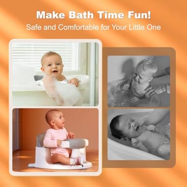 Baby Bath Seat for Babies: Non-Slip Infant Bathtub Chair with Suction Cups, Safe & Comfortable Baby Bath Support, Ideal for Sitting Up, Easy to Clean, Stable Design, Pink (6-24 Months) - Image 6