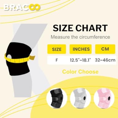 Bracoo Adjustable Compression Knee Patellar Pad Tendon Support Sleeve Brace for Men Women - Arthritis Pain, Injury Recovery, Running, Workout, KS10 (Black) - Image 6