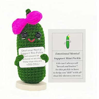 KALAWALK Funny 1 Pcs Crochet Gifts with Positive Affirmations Cards for Inspirational Novelty Good Luck Gifts and Party Decorations (KK-CKD04-RR_Bow) - Image 1