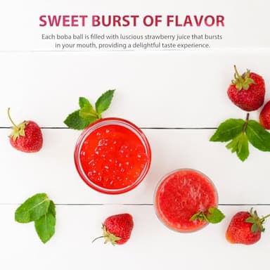 Soeos Strawberry Popping Boba Pearls 6.6 Pounds, Bursting Boba Pearls for Bubble Tea, Beverages, Shakes, Desserts, Smoothie and Ice Cream Topping - Image 3