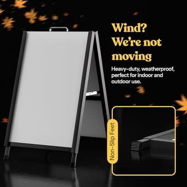 T-SIGN A-Frame Sign for Outdoors, Sidewalk Menu Board 24 X 36 Inch Folding Slide-in Board - Heavy Duty Portable Sandwich Board, Metal Double Sided 2 Corrugated Plastic Poster Boards for Restaurants - Image 4