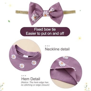 WESIDOM Toddler Girl Clothes Baby Girls Outfits 6M-5T Summer Floral Print Shirt+Shorts+Headband 3pcs Baby Clothing - Image 4