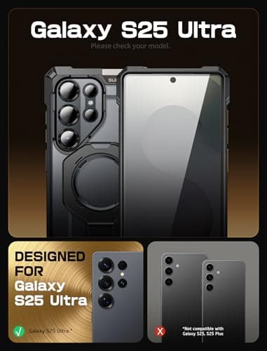 SUPCASE for Samsung Galaxy S25 Ultra Case with Stand (Unicorn Beetle Grip), [S Pen Friendly] [Compatible with MagSafe] [Military-Grade Protection] Magnetic Translucent Back Phone Case, Black - Image 2