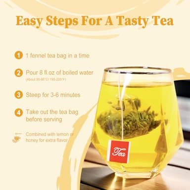 FullChea - Fennel Tea Bags, 30 Teabags, 4g/bag - Premium Whole Fennel Seeds - Non-GMO - Caffeine-free - Helps Improve Digestion & Immune System - Image 6