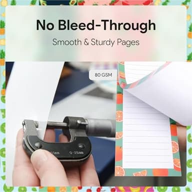 8 Magnetic Notepads – Notepads for Grocery List, Shopping List, To-Do List, Reminders -Strong Magnetic Back- Memo Notepad with Realistic Fruit Designs | 25 Sheets per Pad 7.5 x 3.5 inch (8 Pack) - Image 4