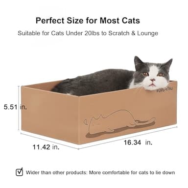 FUKUMARU 5 PCS Cat Scratching Boards, 11.4 Inch Width Ex-Large Cat Scratcher Box, Reversible Cardboard Scratchers for Indoor Cats, Cat Scratch Box for Large, Medium and Small Cats, Protect Furniture - Image 2