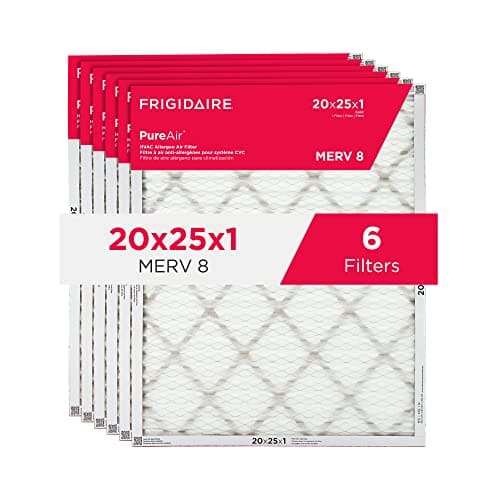 Frigidaire PureAir® 20x25x1 MERV 8 Allergen Electrostatic Pleated Air Conditioner HVAC AC Furnace Filters - 6 Pack (exact dimensions 19.81 X 24.81 X 0.81) - Image 1