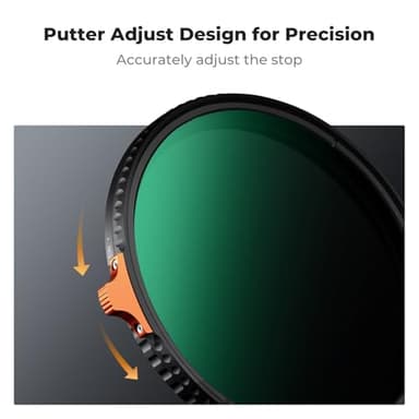 K&F CONCEPT 82mm Putter Variable ND Filter ND2-ND400 (1-9 Stops) 28 Multi-Layer Coatings Import AGC Glass Adjustable Neutral Density Filter for Camera Lens (Nano-X Series) - Image 5