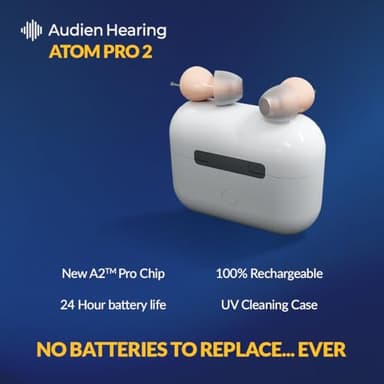 Audien Hearing ATOM PRO 2 Wireless Rechargeable OTC Hearing Aid, Premium Comfort Design & Nearly Invisible - Image 4