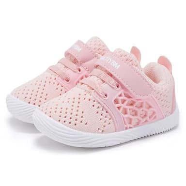 BMCiTYBM Baby Shoes Boys Girls Mesh Sneakers Infant Breathable Walking Shoes Lightweight Non-Slip First Walkers 6 9 12 18 24 Months Pink Size 12-18 Months Infant - Image 1