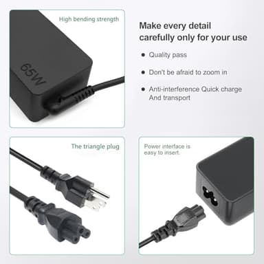 Dzytnsy 65W USB C Charger Compatible with Lenovo Thinkpad/Yoga/Chromebook Laptop Computer 65W 45W USB C Fast Power Adapter - Image 5