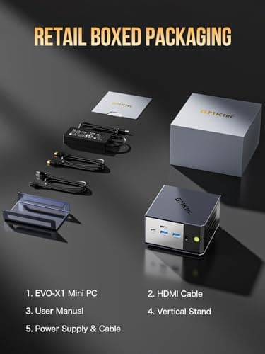 GMKtec EVO-X1 AI Mini PC AMD Ryzen AI 9 HX-370 Series (up to 5.1GHz) Mini Gaming Computers, 32GB LPDDR5X 2TB PCIe 4.0 SSD, Triple Screen 8K Display, WiFi 6 & USB4/Oculink Interface - Image 9