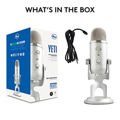 Logitech Creators Blue Yeti USB Microphone for Gaming, Streaming, Podcast, YouTube, Discord, PC, Studio Sound, Plug & Play-Silver - Image 11