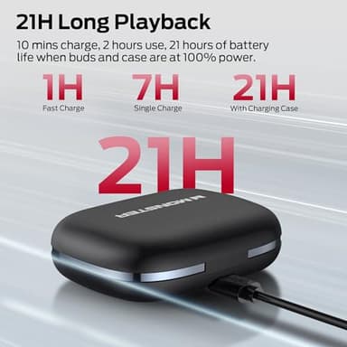 Monster Open Ear AC336 Headphones, Bluetooth 6.0 Wireless Earbuds with Stereo Sound, ENC Clear Call, 21H Playtime, Type-C Charging, Touch Control, IPX6 Waterproof Open Ear Earbuds for Sports Fitness - Image 4