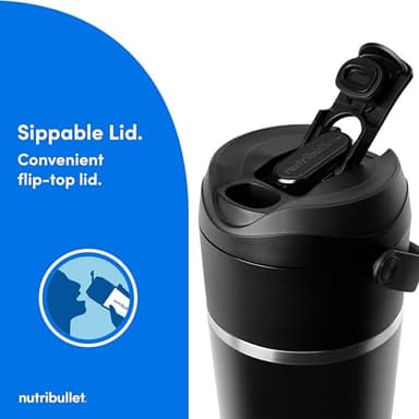 nutribullet Flip Portable Blender with Insulated Cup, Cordless, Black, NBPB50350AK - Image 11