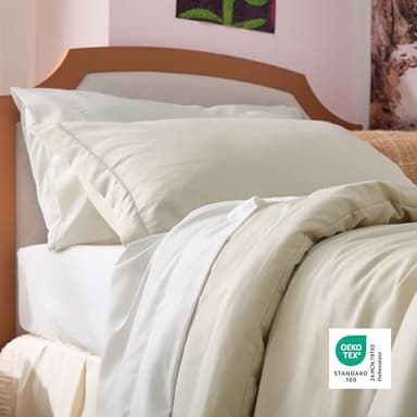 Bedsure Twin XL Comforter Set - Extra Long 5 Pieces Beige Twin XL Bedding Set for All Seasons, Boho Contrasting Design Bed in a Bag with Comforter, Sheets, Pillowcase & Sham - Image 4