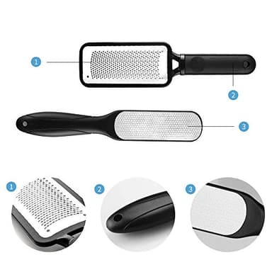 Fu Store 2 Pack Foot Files Callus Remover Stainless Steel Foot Rasp and Dual Sided Feet File Professional Scrubber Pedicure Tools Premium for Feet Care Remove Hard Skin - Image 2