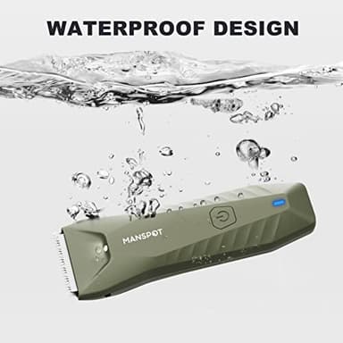 MANSPOT Manscape Trimmer for Men Ball/Pubic/Groin, Electric Body Hair Trimmer, Replaceable Ceramic Blade Heads,Waterproof for Wet/Dry Use,Standing Recharge Dock,90 Minutes Shaving After Charged(Green) - Image 5
