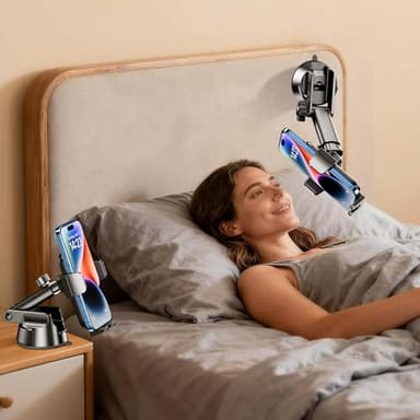 Qifutan Dash Mounted Holders Phone Holders for Your Car Phone Mount for Car Windshield Dashboard Air Vent Universal Desk Mounts Hands Free Automobile Cell Phone Holder Fit for iPhone Smartphone - Image 9