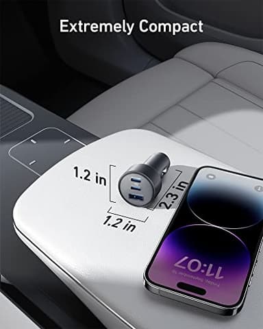 Anker USB-C Car Charger, iPhone 17 Car Charger, 67W 3-Port Compact Fast Charger, 535 Car Adapter with PIQ 3.0 for iPhone 17/16/15/14 Series, Galaxy S25/24/23, MacBook, iPad, and More (Cable Included) - Image 5