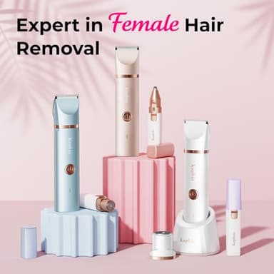 Bikini Trimmer for Women Pubic Hair: 2 in 1 Electric Razors for Women - Rechargeable Electric Shaver - IPX7 Waterproof Bikini Shaver for Travel & Shower Use in Summer (Rose Gold) - Image 8