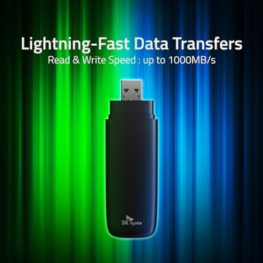 SK hynix Tube T31 2TB Stick Type SSD with DRAM | up to 1000MB/s | 10 Gbps | USB-A 3.2 Gen2 | External Solid State Flash Drive Compatible with Mac, Window PC, Gaming Console - Image 3