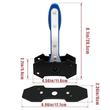IRmm Brake Caliper Compression Tool, Brake Caliper Tool with 360 Degree Swing Ratchets, Caliper Piston Compressor Tool with 2PCS Steel Plates, Brake Caliper Press Tool with Brake Caliper Hooks, Blue - Image 2