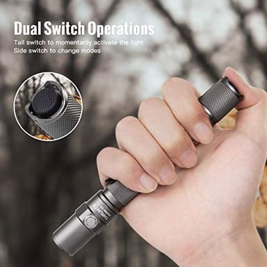 ThruNite Archer 2A V3 LED Flashlight, 500 Lumens Mini AA Flashlight with Lanyard, IPX8 Water-Resistant Dual Switch Outdoor Flash Light for Hiking, Camping, Everyday Use, EDC - Metal Grey CW - Image 3