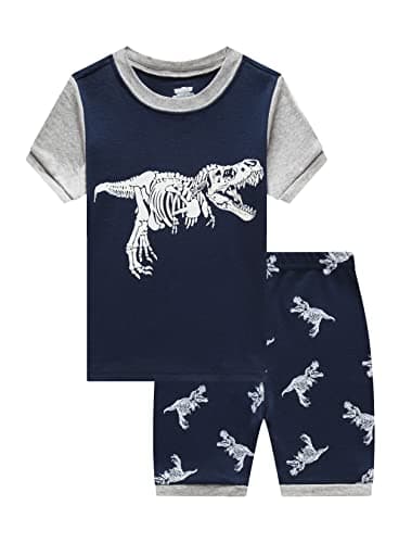 Family Feeling Little boys Dinosaur Pajamas Short Sets 100% Cotton Kid Summer Pjs 6