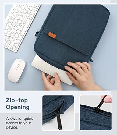 MoKo 13.3-14 Inch Laptop Sleeve Bag Fits Macbook Pro 13" M2 2022/Pro M1 Pro/M1 Max 14.2 2021, Macbook Air 13.6" M2 2022, Tab S8 Ultra 14.6", Handle Carrying Case with Shoulder Strap, Indigo - Image 6