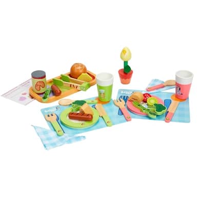 Bluey - Dine in with Bluey Set, 32-Piece Wooden Toy Set with Magic Asparagus, Plates, Utensils & More, Perfect for Role-Play & Imaginative Fun, FSC-Certified, Suitable for 3 Years & Up - Image 1