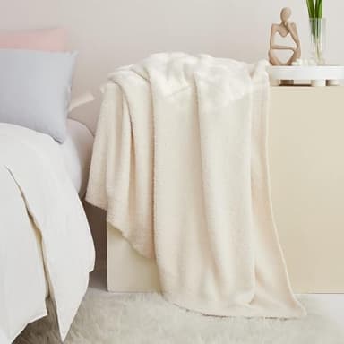 CYMULA Kids Blanket for Boys Girls 30x40 inches, Soft Cozy Fuzzy Swaddle Throw Blanket for Crib Stroller, White - Image 5