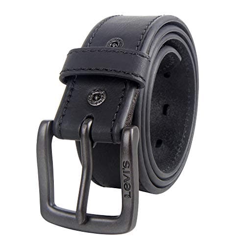 Levi's Men's Casual Leather Belt, Matte Black, Medium (34-36) - Image 1