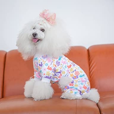 CuteBone Small Dogs Outfit Soft Puppy Onesies Pjs Dog Easter Rabbit Pajamas Pet Coat Cat Apparel Comfy Doggie Jumpsuit Bodysuit for All Seasons P276XL - Image 4
