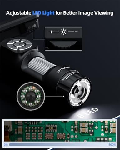JL115A LCD Digital Microscope with 5" Screen, Soldering Microscope Camera with Flex Arm Stand, Handheld Coin Magnifier for Adults Full View Coins, 1080P, 8 LED Lights, PC View - Image 7