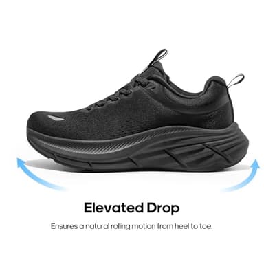 NORTIV 8 Men's Walking Shoes Running Tennis Cushioning ActiveBreeze Non Slip Athletic Gym Workout Comfortable Fashion Sneakers,Size 8.5,All Black,SNWS246M - Image 4