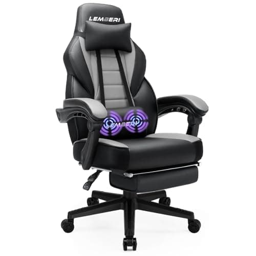 LEMBERI Gaming Chairs with Footrest,Ergonomic Video Game Chairs for Adults,Big and Tall Chair 400lb Weight Capacity, Racing Style Computer Gamer Chair with Headrest and Lumbar Support - Image 1